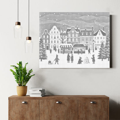 Christmas Market Village - Dot Painting