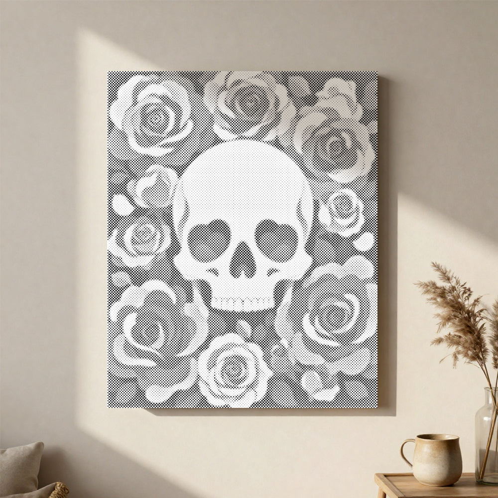 Floral Skull - Dot Painting