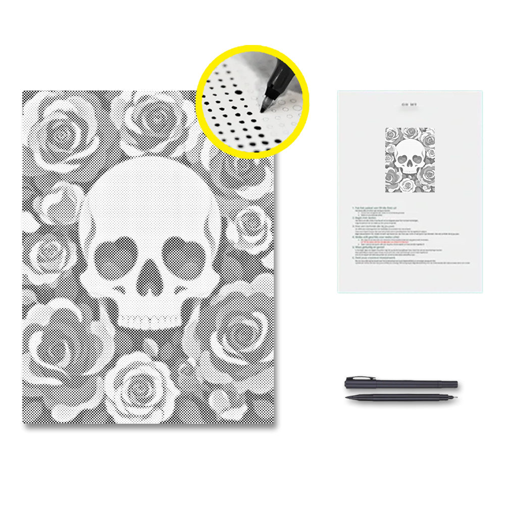 Floral Skull - Dot Painting