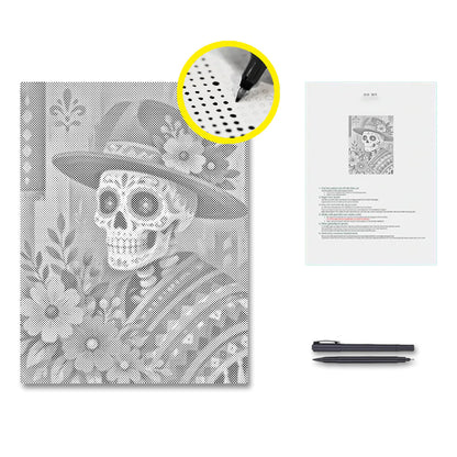 Floral Sugar Skull Feast - Dot Painting
