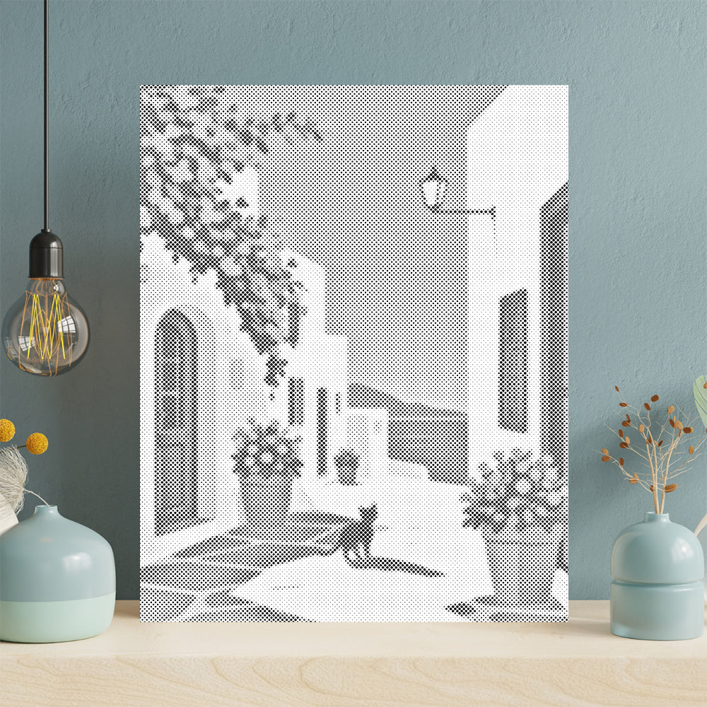 Santorini Stroll - Dot Painting