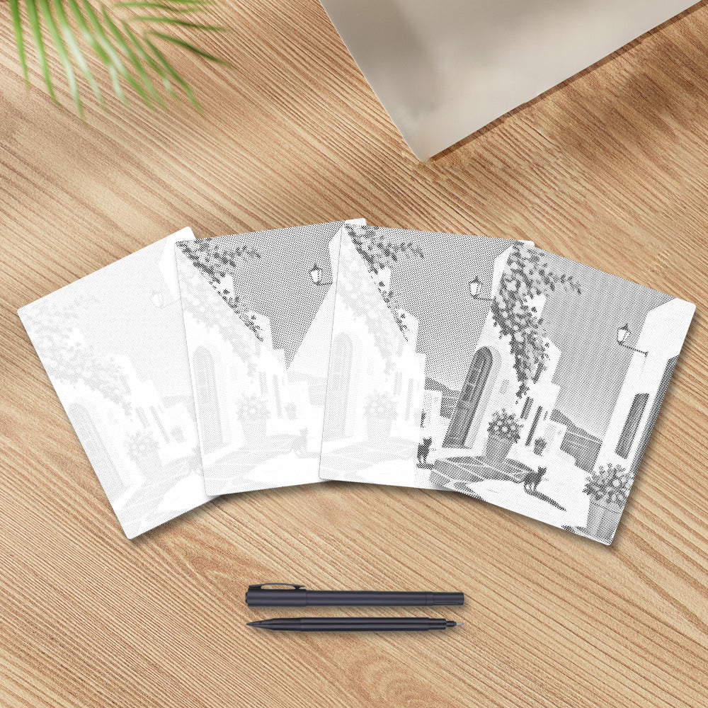 Santorini Stroll - Dot Painting