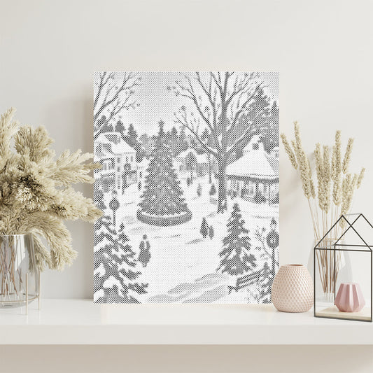 Snowfall in December - Dot Painting