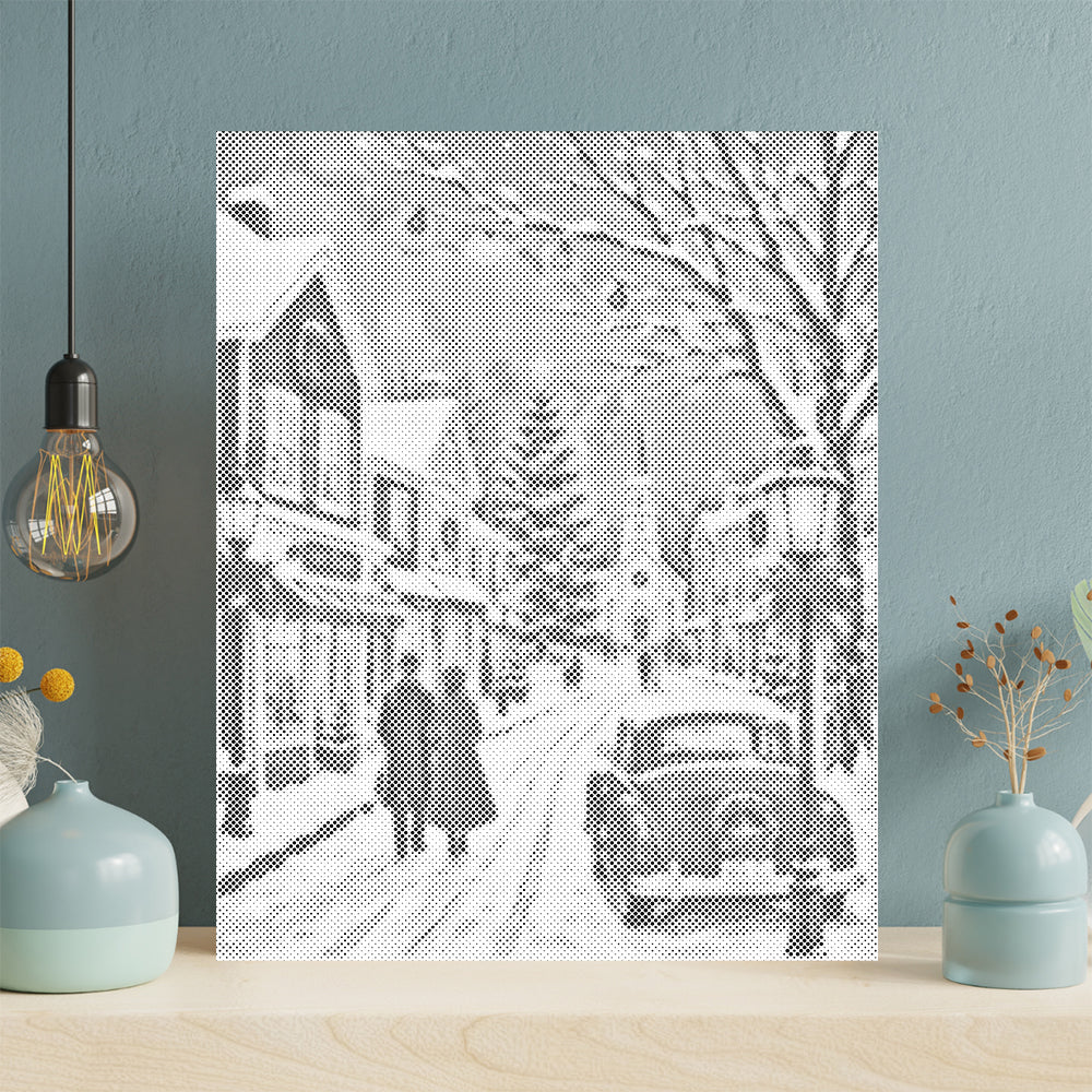 Winter Christmas Village - Dot Painting