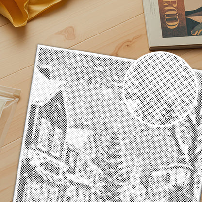 Winter Christmas Village - Dot Painting