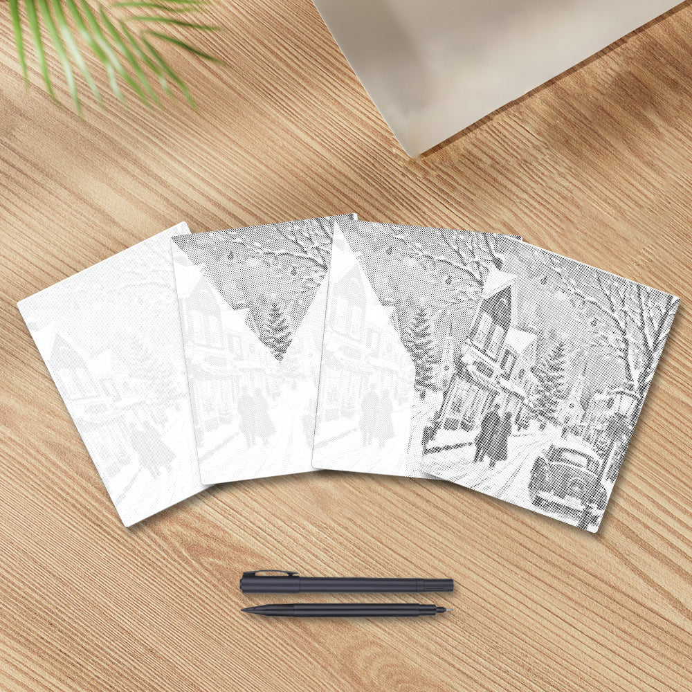 Winter Christmas Village - Dot Painting