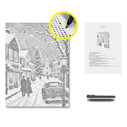 Winter Christmas Village - Dot Painting