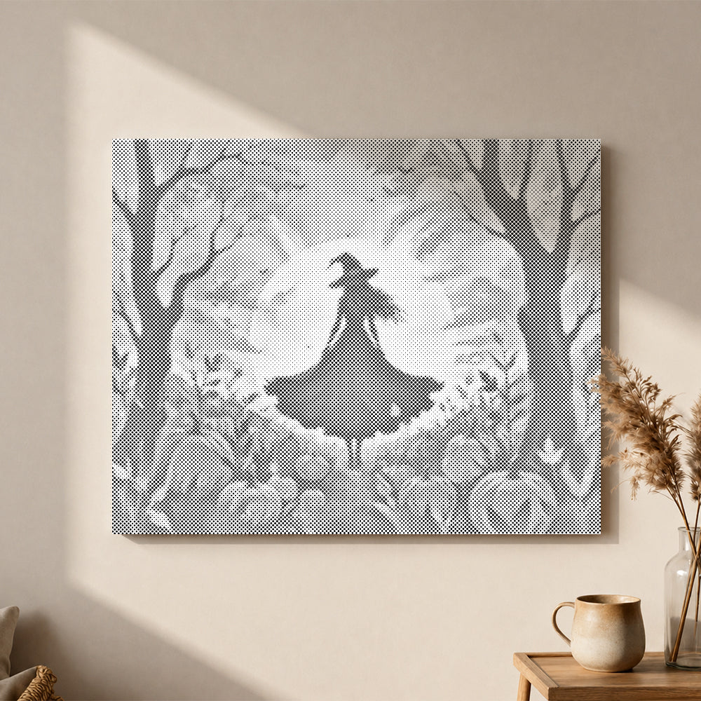 Witch Silhouette - Dot Painting
