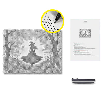 Witch Silhouette - Dot Painting