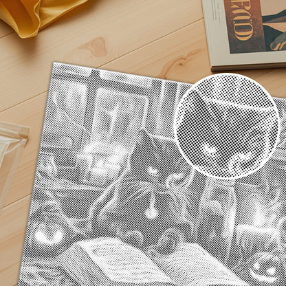 Cat Sitting Beside - Dot Painting