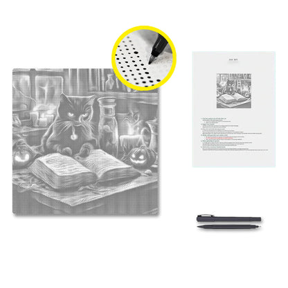 Cat Sitting Beside - Dot Painting