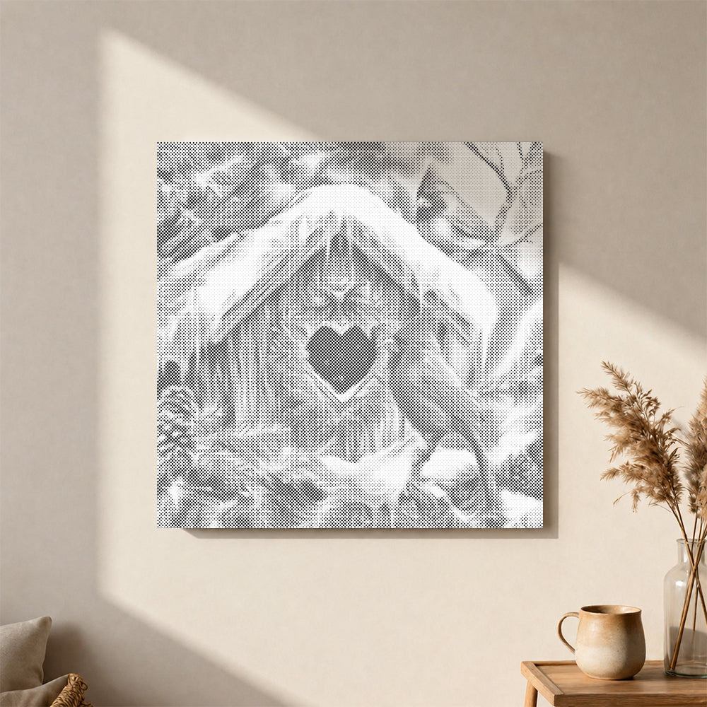 Charming Winter Scene - Dot Painting