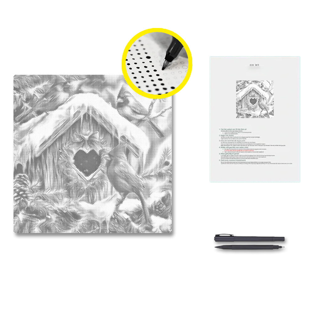 Charming Winter Scene - Dot Painting