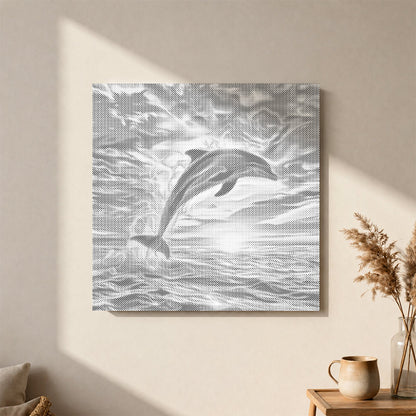 Dolphin Sunset - Dot Painting
