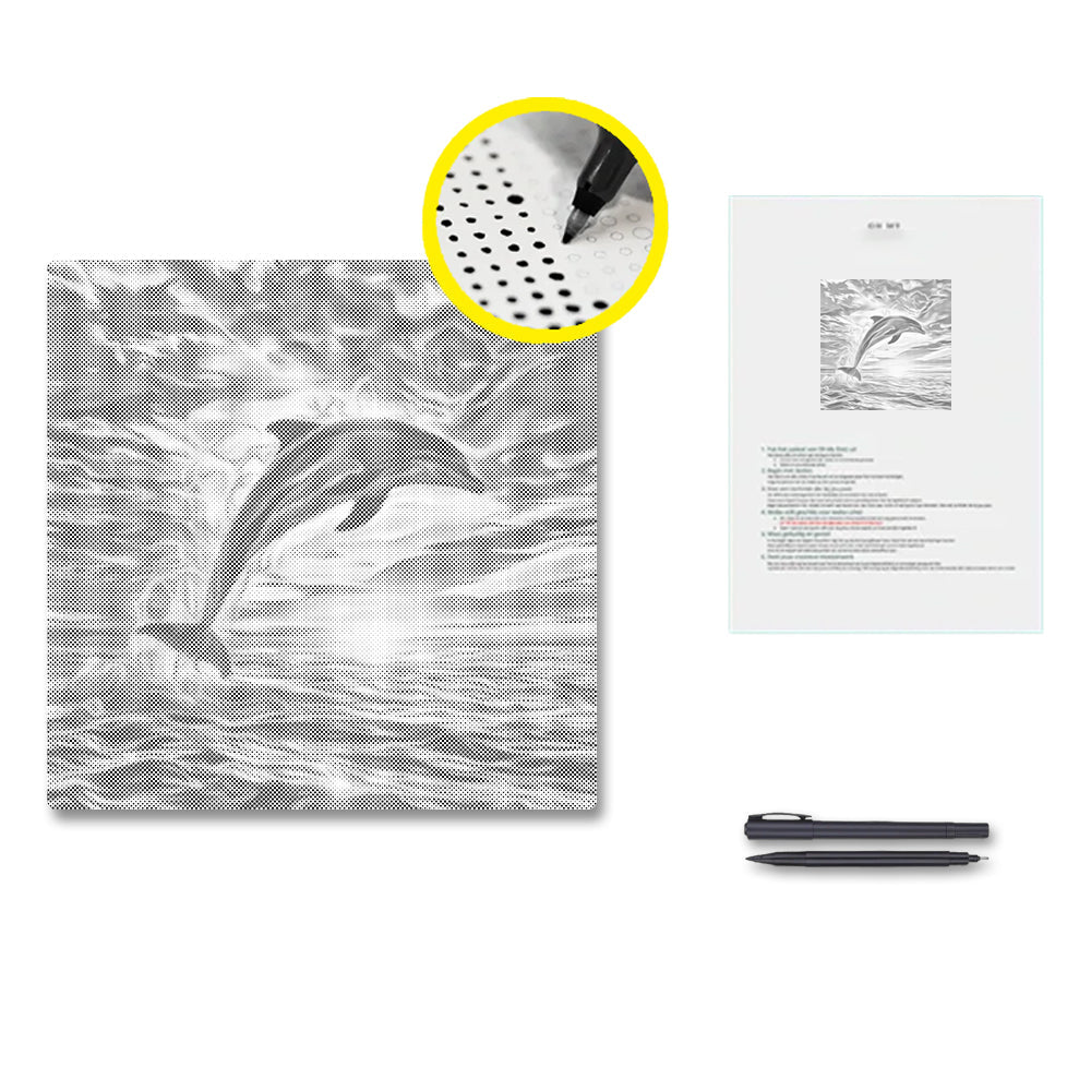 Dolphin Sunset - Dot Painting