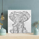 Floral Baby Elephant - Dot Painting