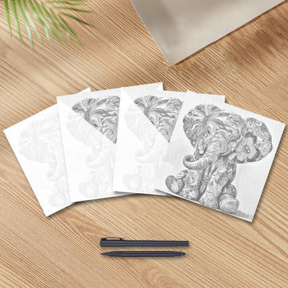 Floral Baby Elephant - Dot Painting