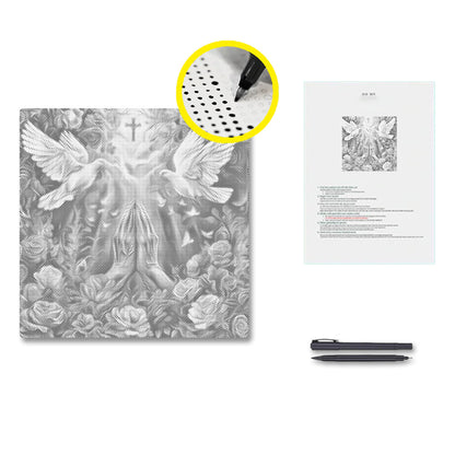 Hands in Prayer - Dot Painting