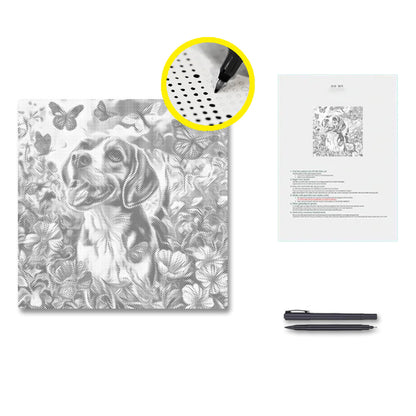 Happy Country Dog - Dot Painting
