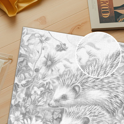 Hedgehog In The Flowers - Dot Painting