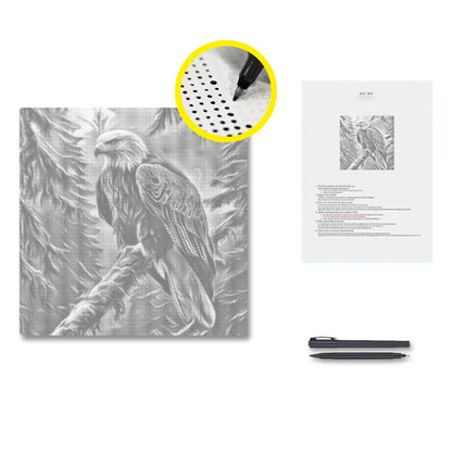 Majestic Bald Eagle - Dot Painting