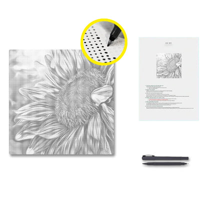 Open Sunflower - Dot Painting