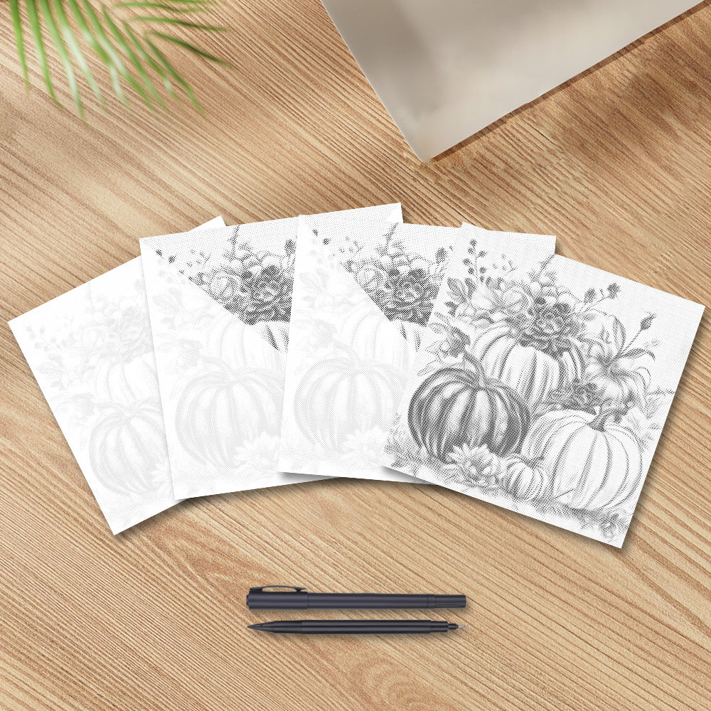 Pumpkins and Florals - Dot Painting