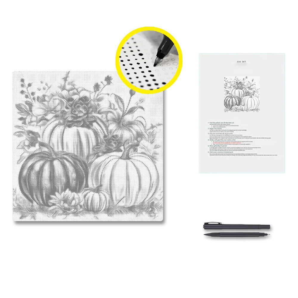 Pumpkins and Florals - Dot Painting