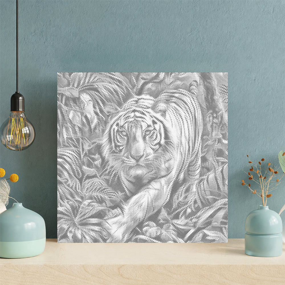 White Tiger In The Forest - Dot Painting