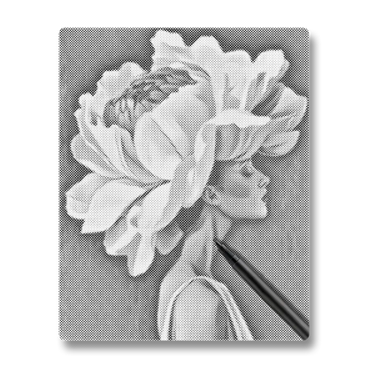 Flower & Woman - Dot Painting