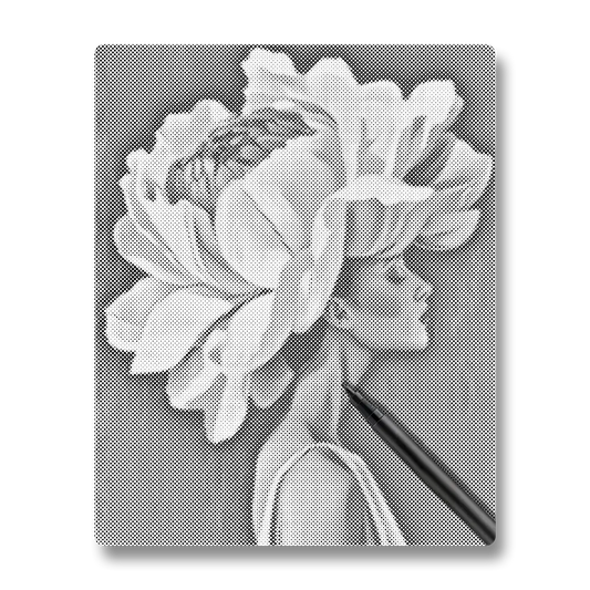 Flower & Woman - Dot Painting