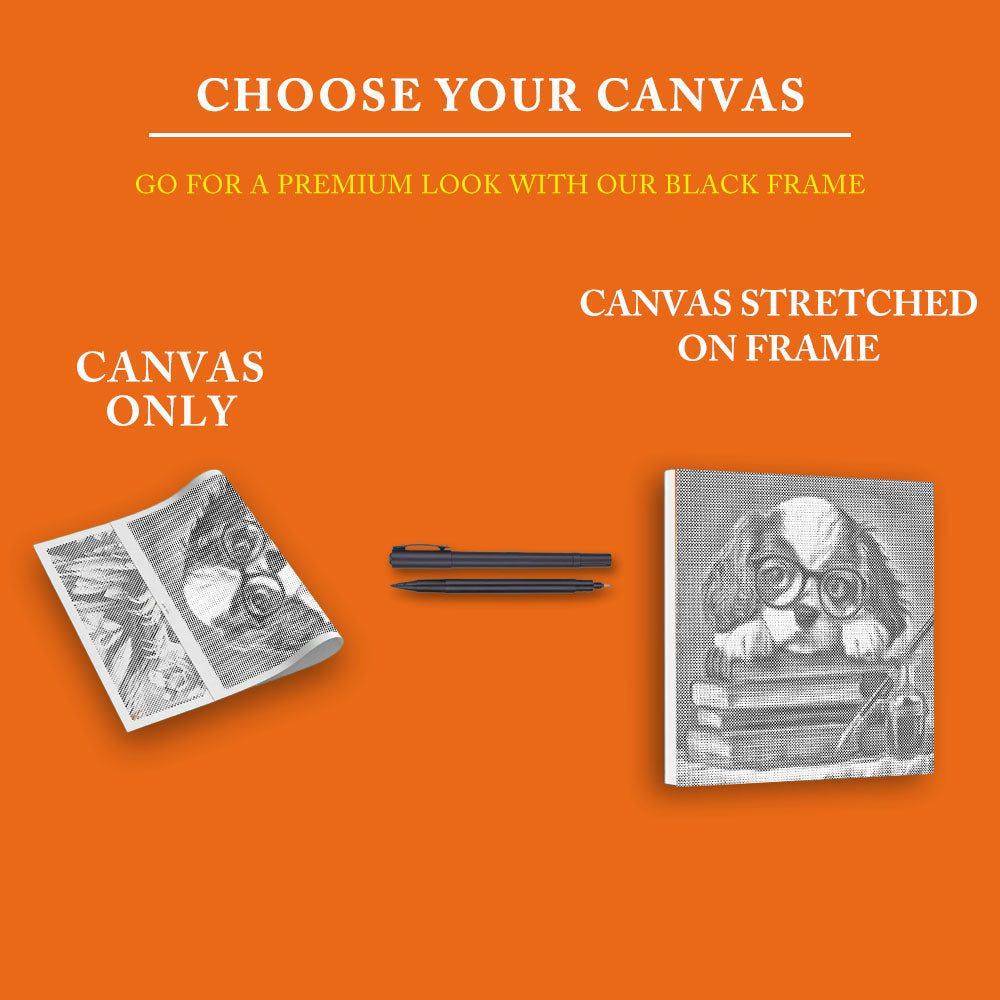 Bookish Puppy Charm - Dot Painting