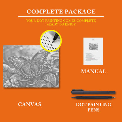 Blue Butterfly - Dot Painting