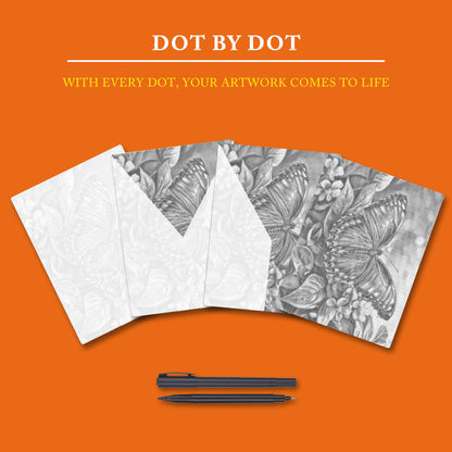 Blue Butterfly - Dot Painting