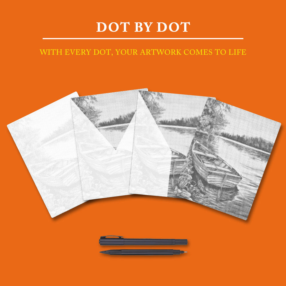 Boats in the Lake - Dot Painting