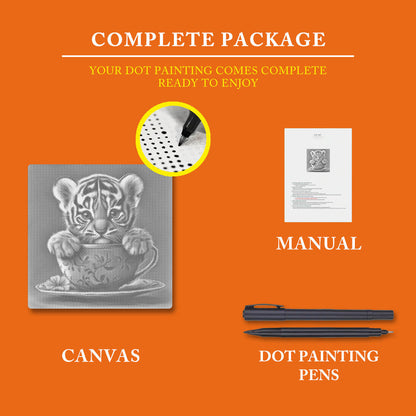 Adorable Tiger Cub - Dot Painting