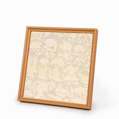 Furry Gathering - Wooden Coloring Puzzle