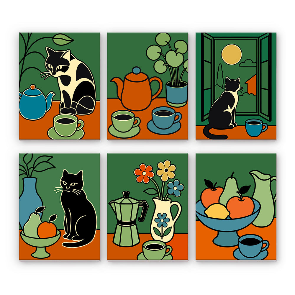 Cats and Coffee Still Life