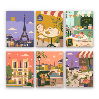 Paris Cafe and Landmark Scenes